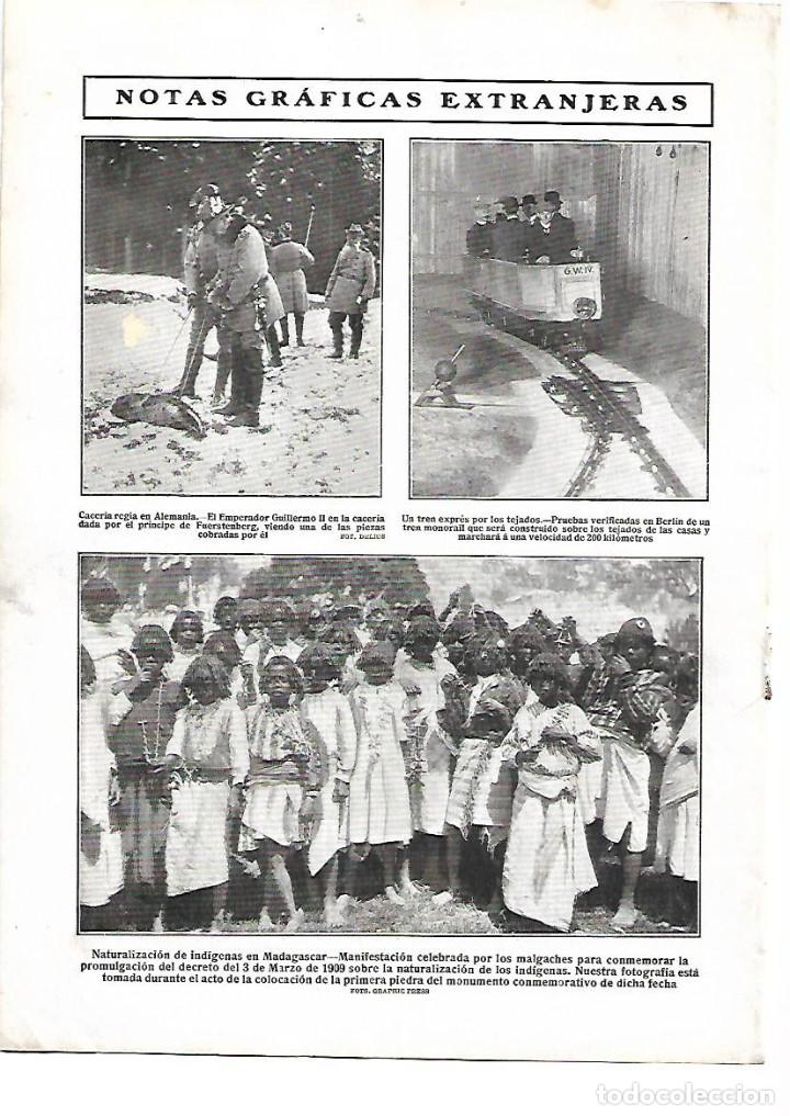 Collectionnisme: A&Ntilde;O 1909 RECORTE PRENSA BERLIN ALEMANIA PRUEBAS TREN EXPRES POR LOS TEJADOS DE LAS CASAS