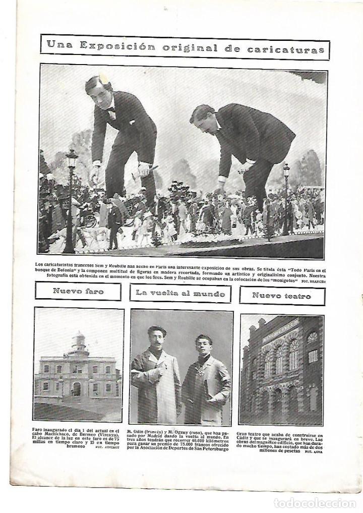 Sammelleidenschaft Papier: A&Ntilde;O 1909 RECORTE PRENSA EXPOSICION ORIGINAL DE CARICATURAS PARIS SEM Y ROUBILLE FIGURITAS MADERA