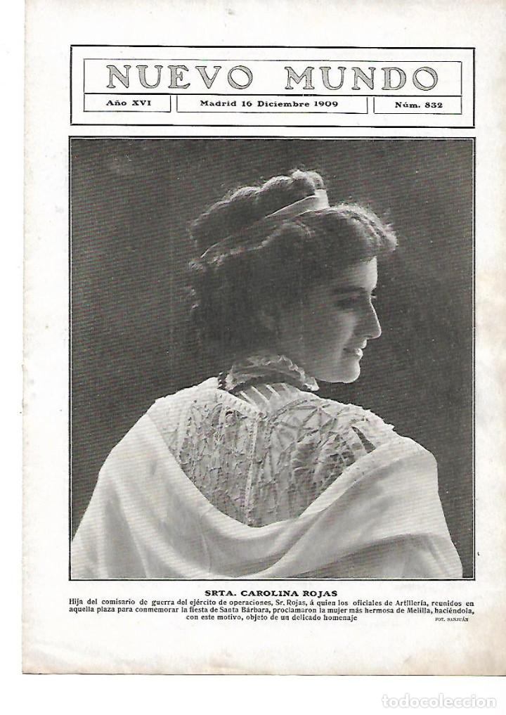 Colecionismo: A&Ntilde;O 1909 RECORTE PRENSA CAROLINA ROJAS PROCLAMADA MUJER MAS HERMOSA DE MELILLA FOTO SANJUAN