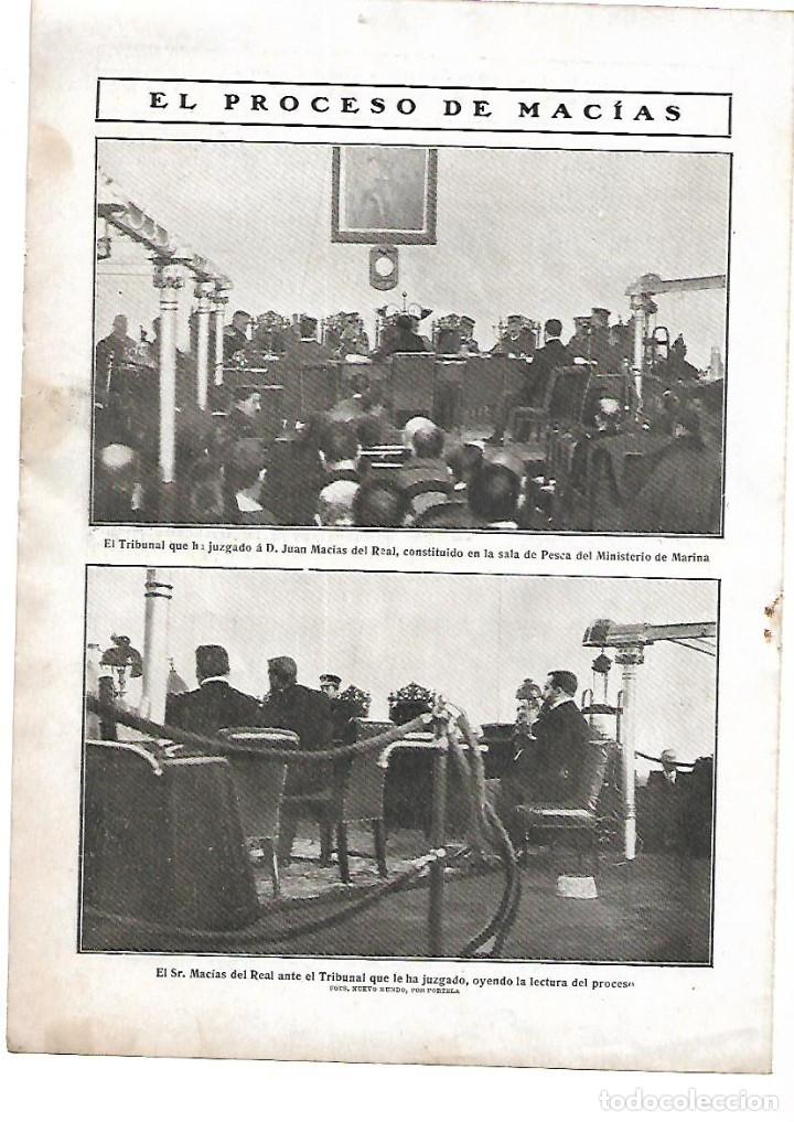 Colecionismo: A&Ntilde;O 1909 RECORTE PRENSA JUICIO EL PROCESO DE JUAN MACIAS DEL REAL TRIBUNAL MINISTERIO DE MARINA