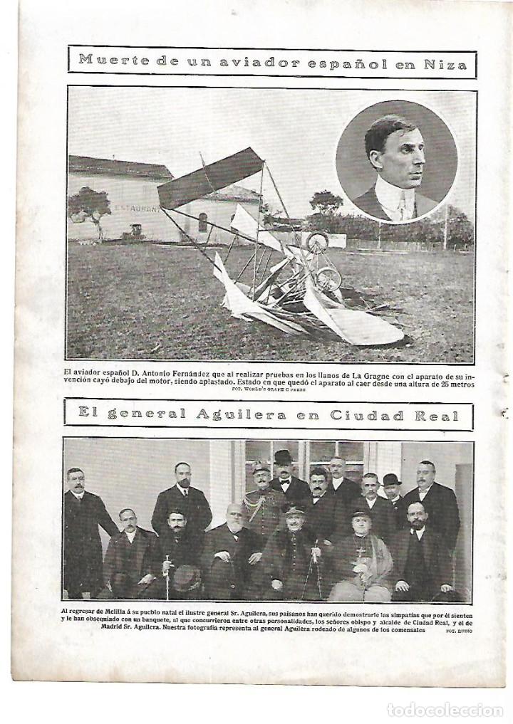Collezionismo: A&Ntilde;O 1909 RECORTE PRENSA ACCIDENTE MUERTE AVIADOR ESPA&Ntilde;OL ANTONIO FERNANDEZ EN NIZA