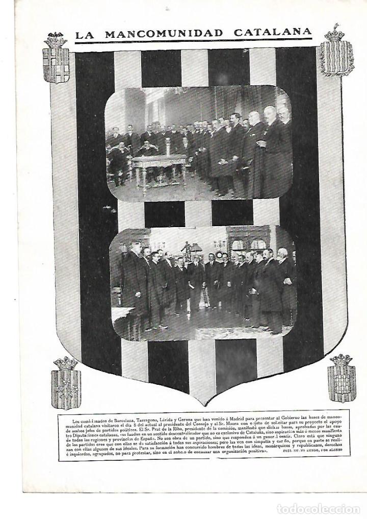 Coleccionismo: A&Ntilde;O 1911 RECORTE PRENSA LA MANCOMUNITAT MANCOMUNIDAD CATALANA PRAT DE LA RIBA PRESENTACION BASES