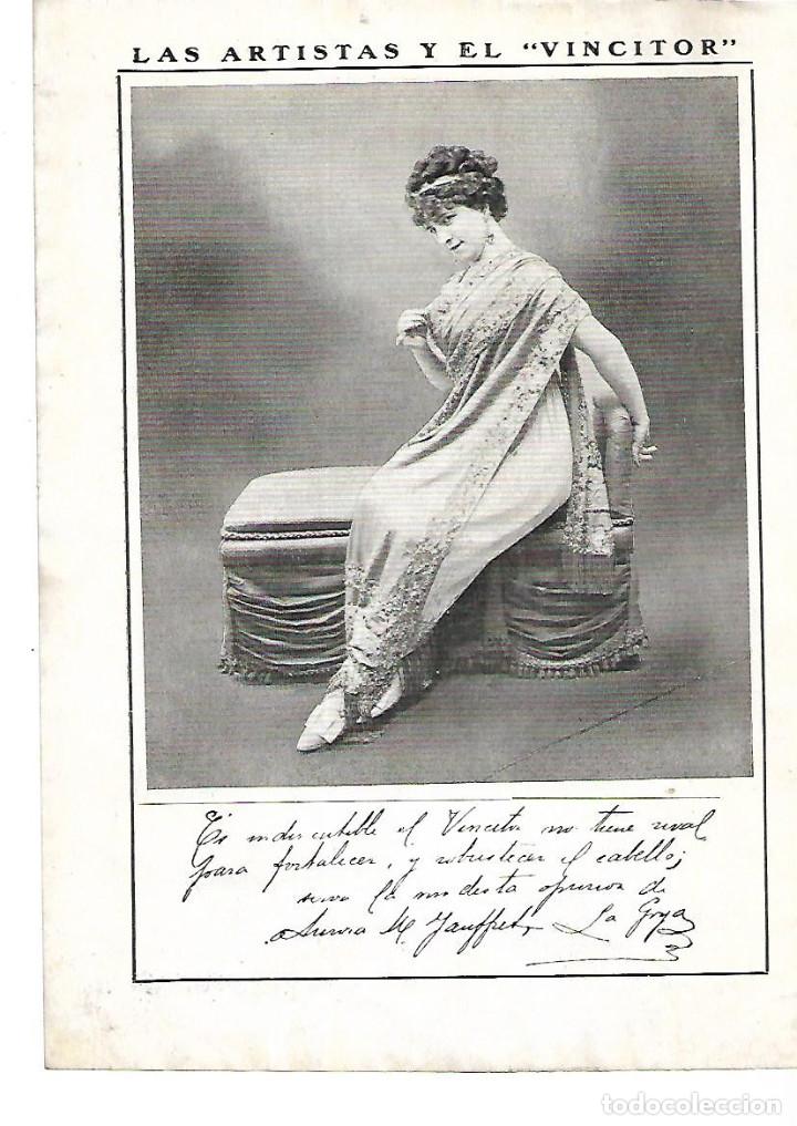 Collecting paper: A&Ntilde;O 1911 PUBLICIDAD FOTOGRAFIA ARTISTA LA GOYA PUBLICITADO EL VINCITOR AUTOGRAFO