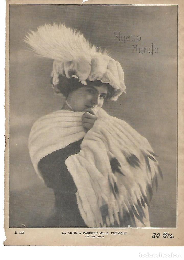 Colecionismo: A&Ntilde;O 1909 RECORTE PRENSA MADEMOISELLE FERMONT ARTISTA PARISIEN FRANCESA FOTO REUTLINGER