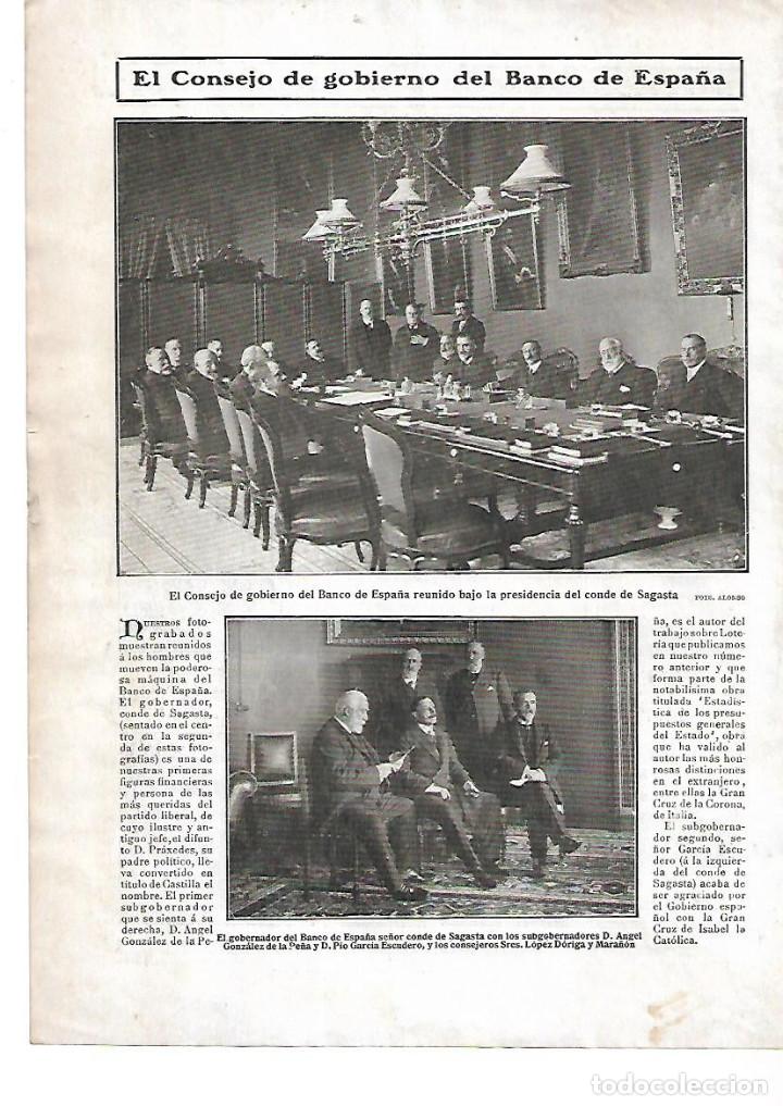 Collecting paper: A&Ntilde;O 1909 RECORTE PRENSA REUNION CONSEJO DE GOBIERNO DEL BANCO DE ESPA&Ntilde;A GOBERNADOR SAGASTA