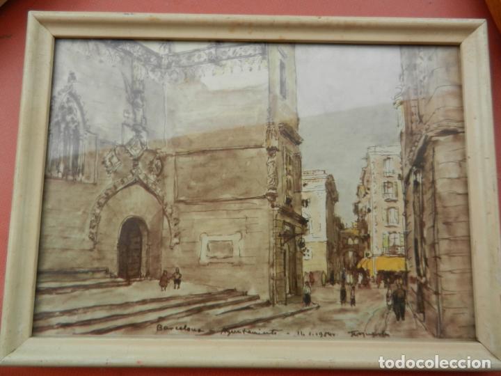 Coleccionismo: BARCELONA, AYUNTAMIENTO - L&Aacute;MINA ENMARCADA - LAB. ROCHE - 1954 - MIDE 21X15 CM.