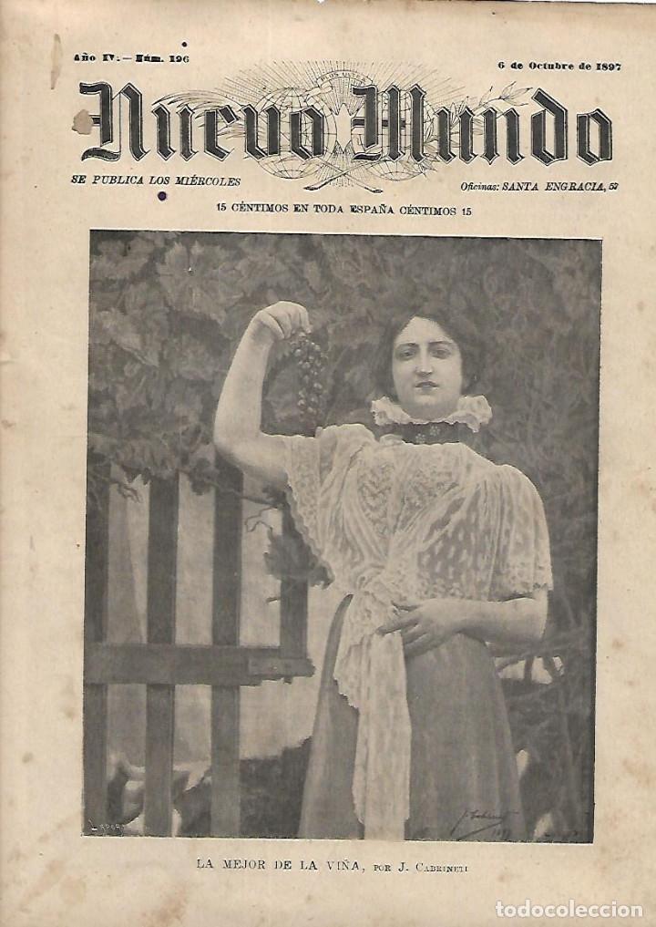 Sammelleidenschaft Papier: A&Ntilde;O 1897 RECORTE PRENSA PINTURA DIBUJO DE CABRINETI LA MEJOR DE LA VI&Ntilde;A UVA RACIMO