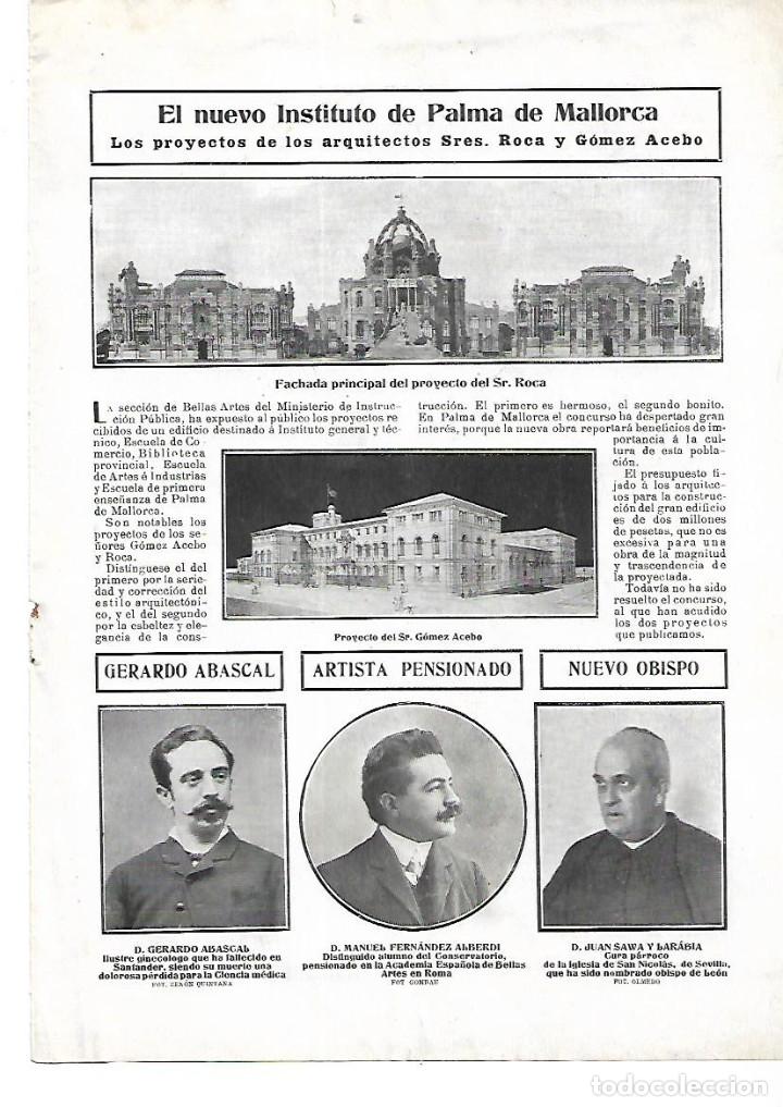 Collezionismo: A&Ntilde;O 1905 ARQUITECTURA NUEVO INSTITUTO PALMA DE MALLORCA PROyECTOS ARQUITECTOS ROCA Y GOMEZ ACEBO