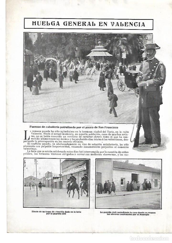 Collezionismo: A&Ntilde;O 1905 RECORTE PRENSA HUELGA GENERAL DE VALENCIA GUARDIA CIVIL ESQUIROLS PUERTO CALLE LAS BARCAS