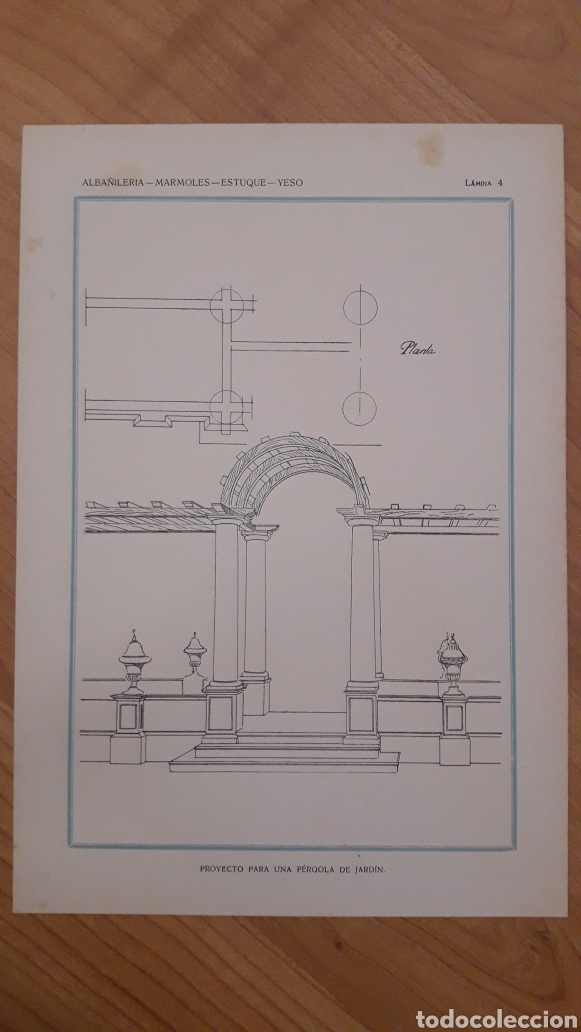 Collezionismo: L&Aacute;MINA ALBA&Ntilde;ILER&Iacute;A 32X22CMS P&Eacute;RGOLA DE JARD&Iacute;N