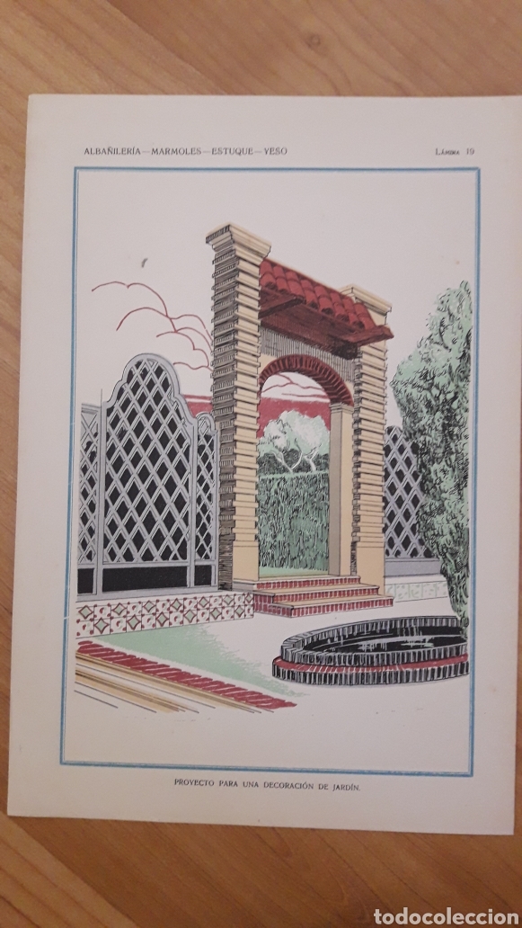 Collezionismo: TRES L&Aacute;MINAS ALBA&Ntilde;ILER&Iacute;A 32X22CMS DECORACI&Oacute;N DE JARD&Iacute;N