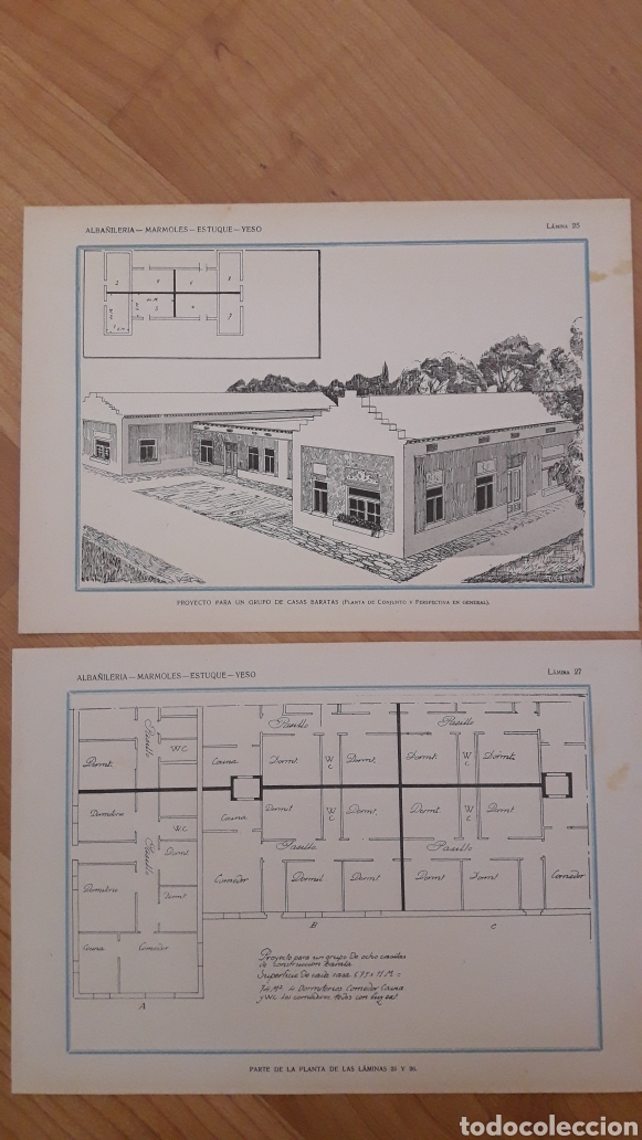 Collezionismo: CINCO L&Aacute;MINAS ALBA&Ntilde;ILER&Iacute;A 32X22CMS GRUPO DE CASAS BARATAS