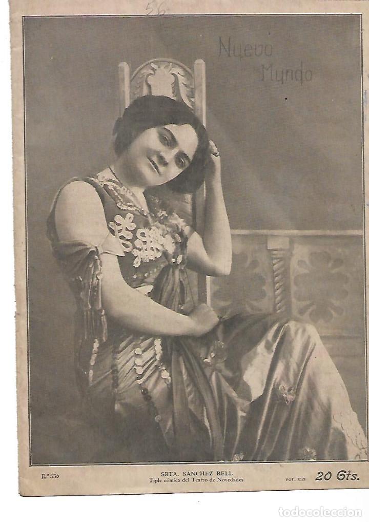 Sammelleidenschaft Papier: A&Ntilde;O 1910 RECORTE PRENSA SE&Ntilde;ORITA SANCHEZ BELL ACTRIZ TIPLE COMICA TEATRO NOVEDADES ARTISTA FOTO RIZI