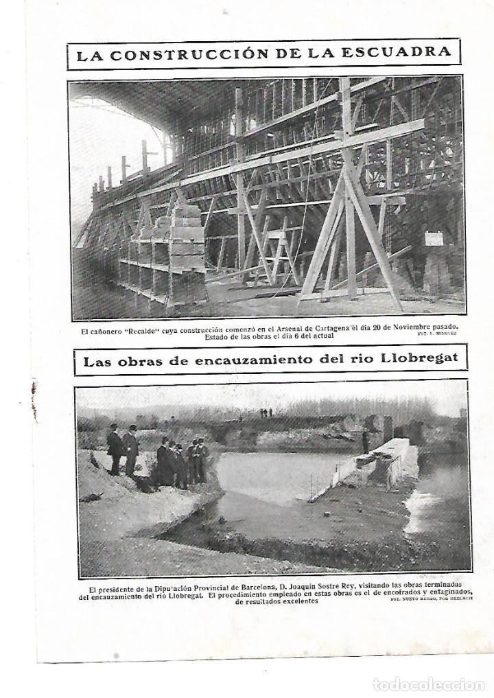 Colecionismo: A&Ntilde;O 1910 HOJA NOTICIA CONSTRUCCION CA&Ntilde;ONERO RECALDE ESCUADRA ESPA&Ntilde;OLA BARCO BUQUE