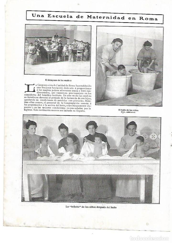 Collecting paper: A&Ntilde;O 1910 HOJA NOTICIA ITALIA ESCUELA DE MATERNIDAD EN ROMA CONGREGACION DE CARIDAD