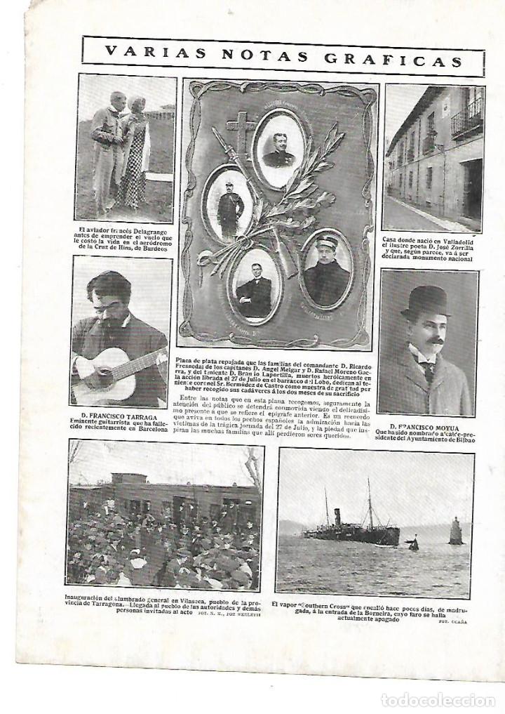 Collezionismo: A&Ntilde;O 1910 NOTICIA VILASECA TARRAGONA INAUGURACION DEL ALUMBRADO GENERAL LLEGADA AUTORIDADES