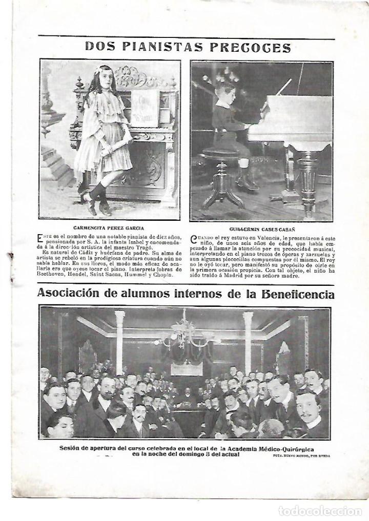 Collecting paper: A&Ntilde;O 1905 RECORTE PRENSA MUSICA CARMEN PEREZ GARCIA GUILLERMO CASES PIANO VALENCIA