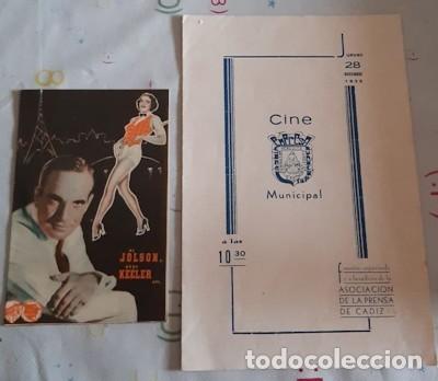 Coleccionismo: PROGRAMA DE FUNCI&Oacute;N A BENEFICIO DE ASOC. DE LA PRENSA DE C&Aacute;DIZ Y DE PEL&Iacute;CULA CASINO DE PAR&Iacute;S, 1935