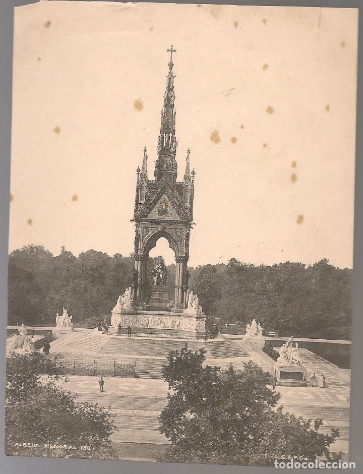 Coleccionismo: lamina antigua LONDRES, ALBERT MEMORIAL 150,