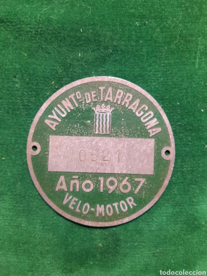 Coleccionismo: TARRAGONA 1967 PLACA MATRICULA VELO-MOTOR