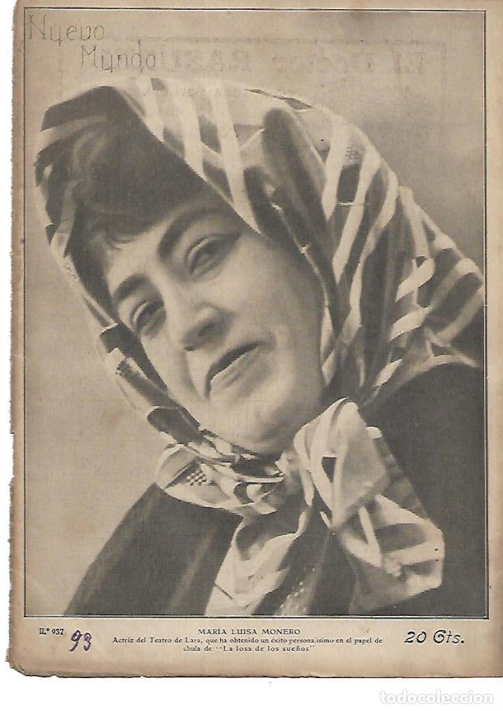 Collecting paper: A&Ntilde;O 1911 RECORTE PRENSA MARIA LUISA MONERO ACTRIZ TEATRO LARA LA LOSA DE LOS SUE&Ntilde;OS