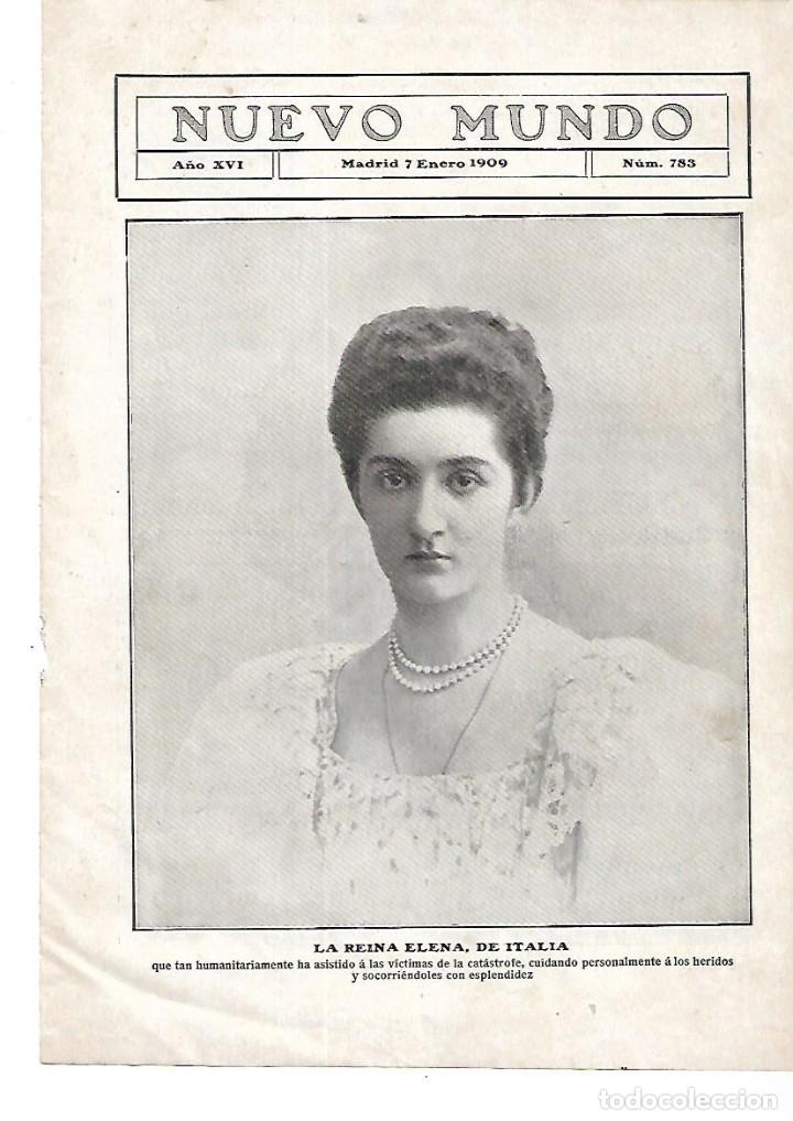 Collezionismo: A&Ntilde;O 1909 RECORTE PRENSA RETRATO REINA ELENA DE ITALIA
