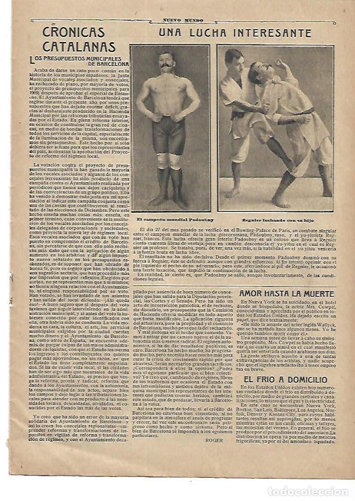 Collectionnisme: A&Ntilde;O 1909 LUCHA GRECOROMANA COMBATE PADOUBNY Y REGNIER BOWLING PALACE DE PARIS