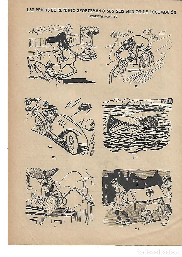 Collectionnisme: A&Ntilde;O 1909 DIBUJO HUMOR COMIC HISTORIETA POR TITO LAS PRISAS DE RUPERTO SPORTSMAN MEDIOS DE LOCOMOCION