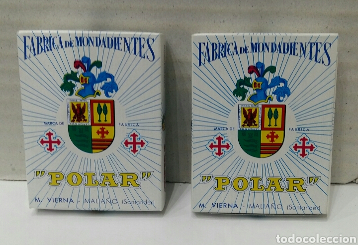 Collectionnisme: 2 CAJAS F&Aacute;BRICA DE MONDADIENTES POLAR. NUEVOS. M. VIERNA. MALIA&Ntilde;O. SANTANDER.