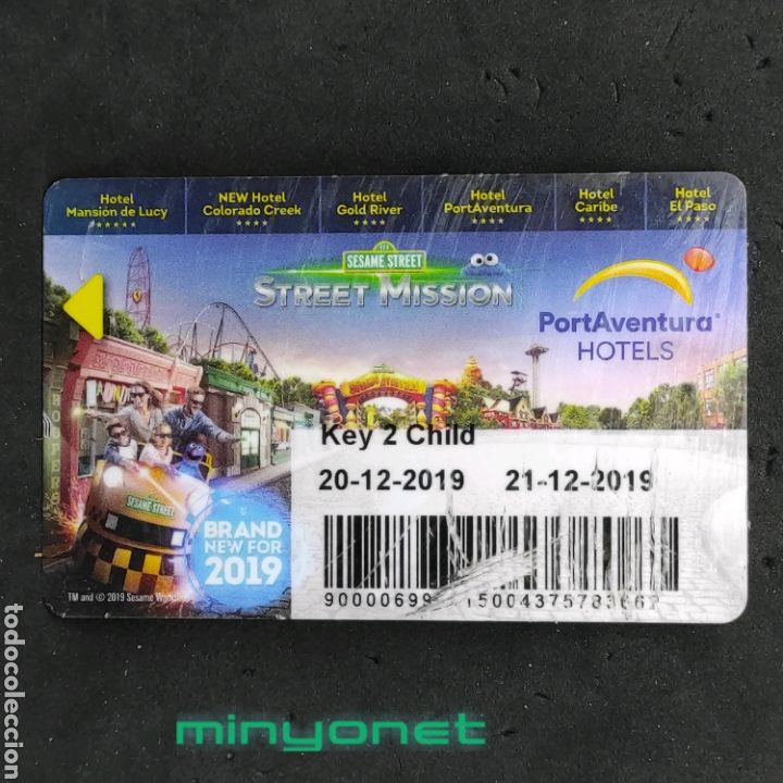 Coleccionismo: Tarjeta llave de hotel Port Aventura - Da&ntilde;ada