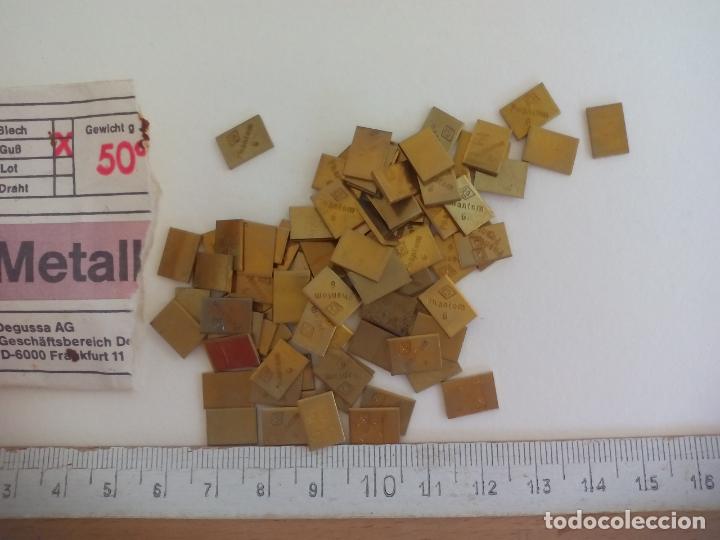 Coleccionismo: PHANTON-METALL. DEGUSSA, 100 PLACAS O PLAQUETAS PARA PROTESICO DENTAL, DENTISTA.