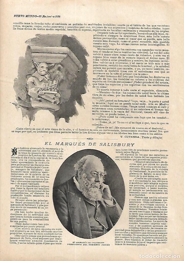 Collecting paper: A&Ntilde;O 1898 RECORTE PRENSA EL MARQUES DE SALISBURY PRESIDENTE DEL GOBIERNO INGLES