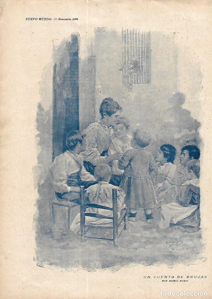 Sammelleidenschaft Papier: A&Ntilde;O 1898 RECORTE PRENSA DIBUJO UN CUENTO DE BRUJAS POR MU&Ntilde;OZ RUBIO