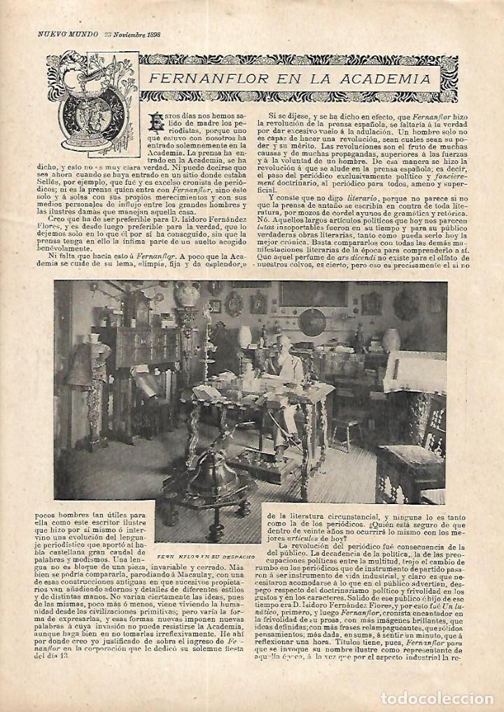 Collecting paper: A&Ntilde;O 1898 ISIDORO FERNANDEZ FLOREZ FERNANFLOR INGRESO REAL ACADEMIA DE LA LENGUA DISCURSO