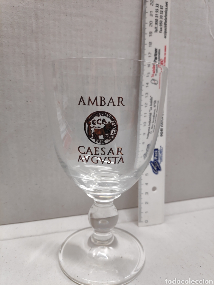 Coleccionismo: Copa de cerveza Ambar Caesar