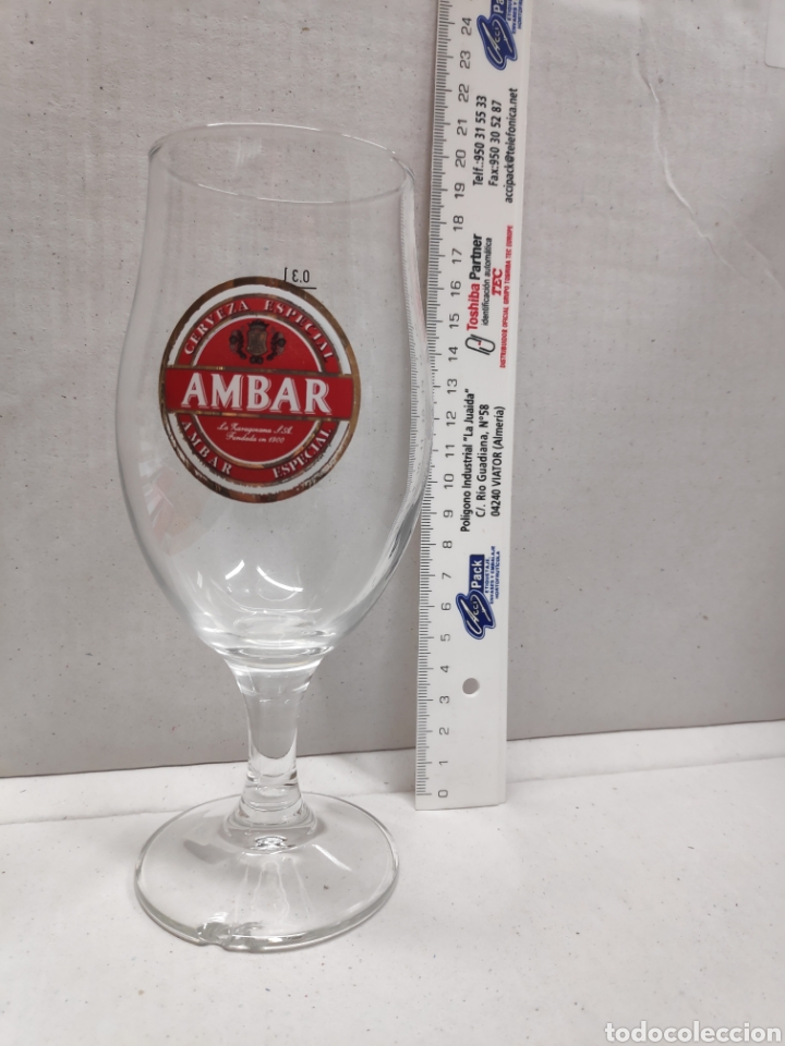 Coleccionismo: Copa de cerveza Ambar