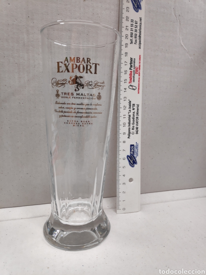 Coleccionismo: Vaso largo de cerveza Ambar