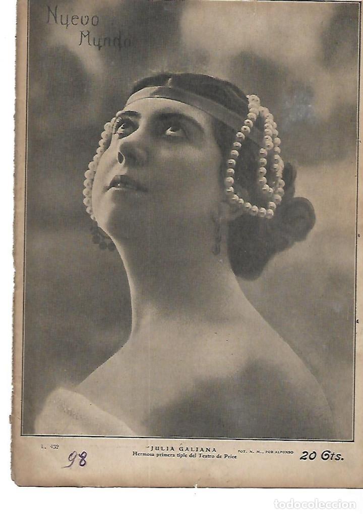 Colecionismo: A&Ntilde;O 1911 RECORTE PRENSA JULIA GALIANA ACTRIZ ARTISTA TIPLE TEATRO DE PRICE FOTO ALFONSO