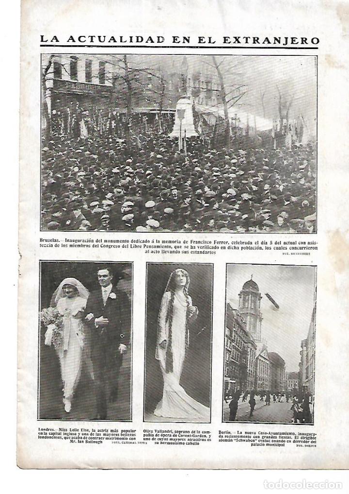 Collezionismo: A&Ntilde;O 1911 RECORTE PRENSA BRUSELAS INAUGURACION MONUMENTO FRANCISCO FERRER CONGRESO LIBRE PENSAMIENTO