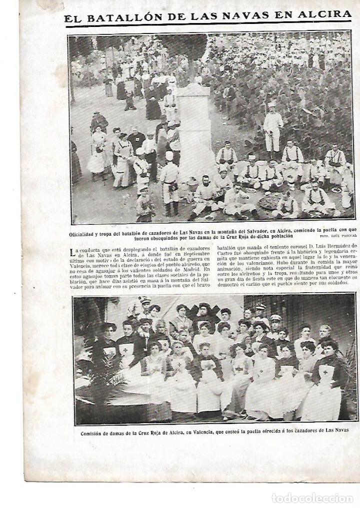 Collezionismo: A&Ntilde;O 1911 RECORTE PRENSA EL BATALLON DE LAS NAVAS EN ALCIRA DAMAS DE LA CRUZ ROJA