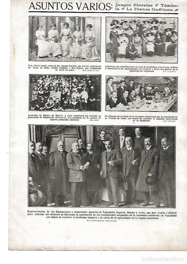 Colecionismo: A&Ntilde;O 1911 RECORTE PRENSA REUS SE&Ntilde;ORITAS ORGANIZADORAS TOMBOLA A BENEFICIO DAMNIFICADOS VENDRELL RIERA
