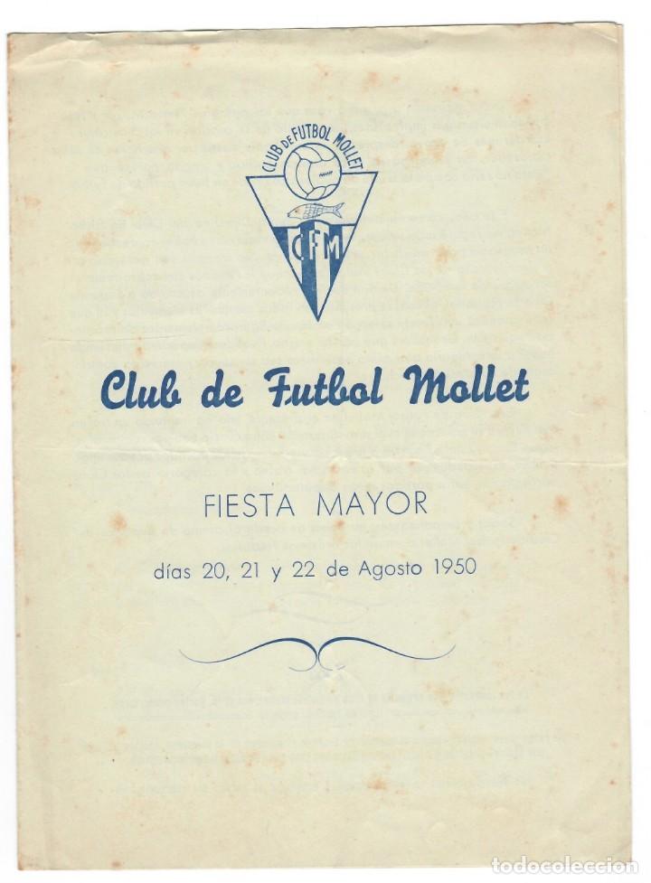 Collecting paper: D&iacute;ptico / Club de Futbol Mollet - Fiesta Mayor 1950