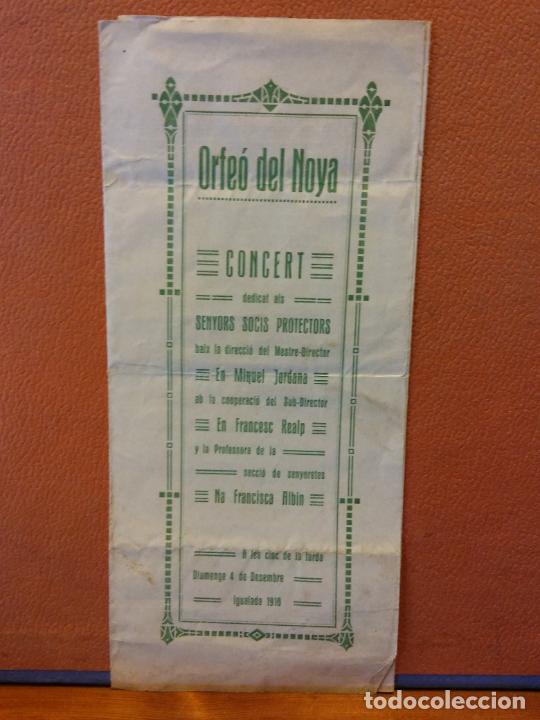 Coleccionismo: ORF&Oacute; DEL NOYA. CONCERT. IGUALADA 1910.