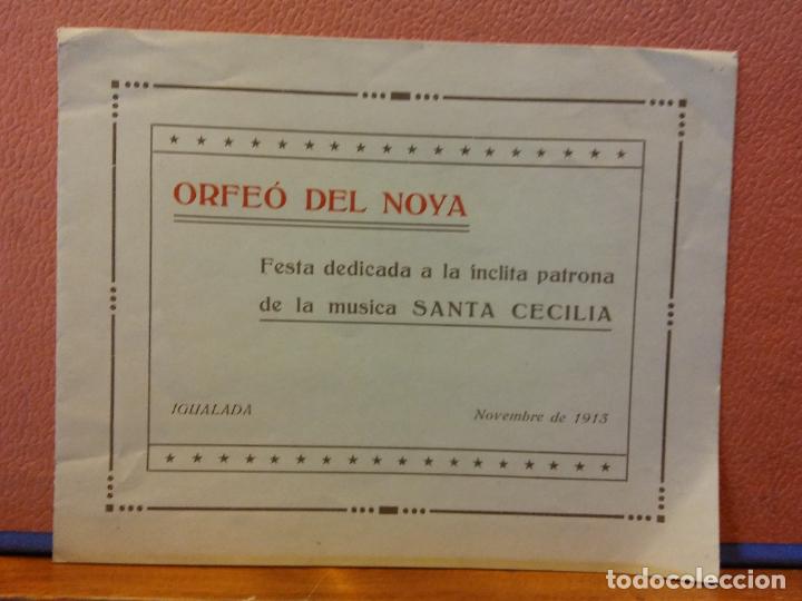 Coleccionismo: ORFE&Oacute; DEL NOYA. IGUALADA. NOVEMBRE 1913.