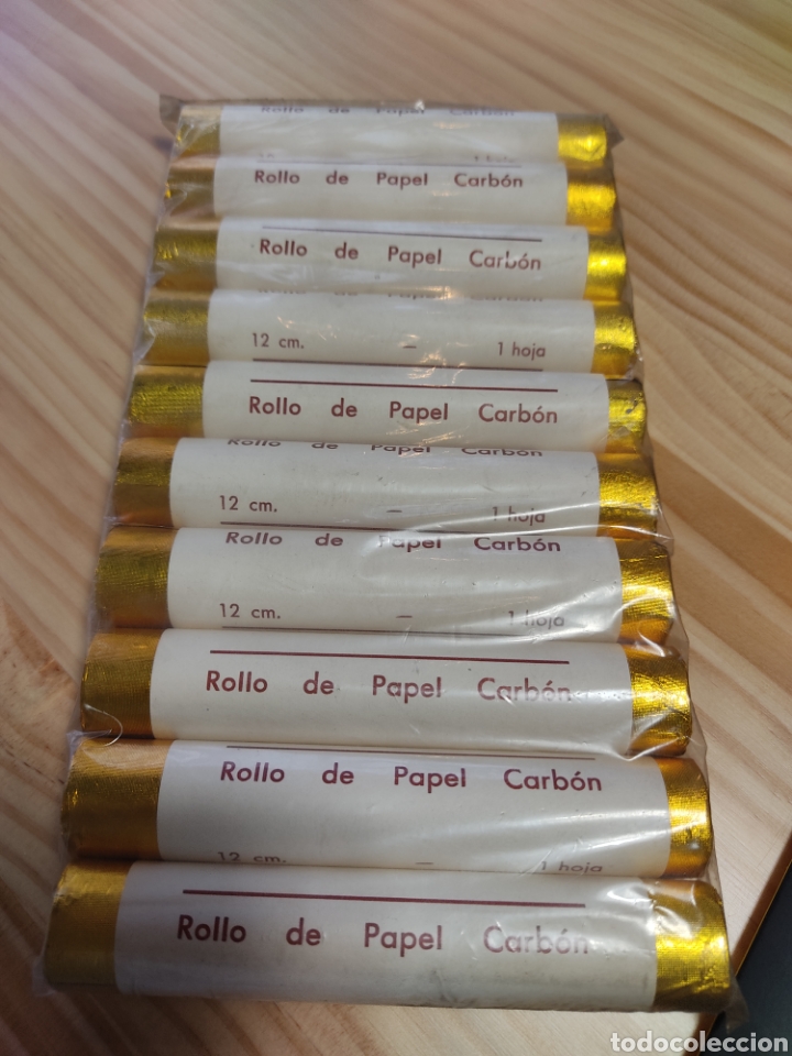 Coleccionismo: BOLSA CON 10 ANTIGUOS ROLLOS PAPEL DE CARBON,SIMPLE HOJA DE 12 CM.VER FOTOS SIN ABRIR.