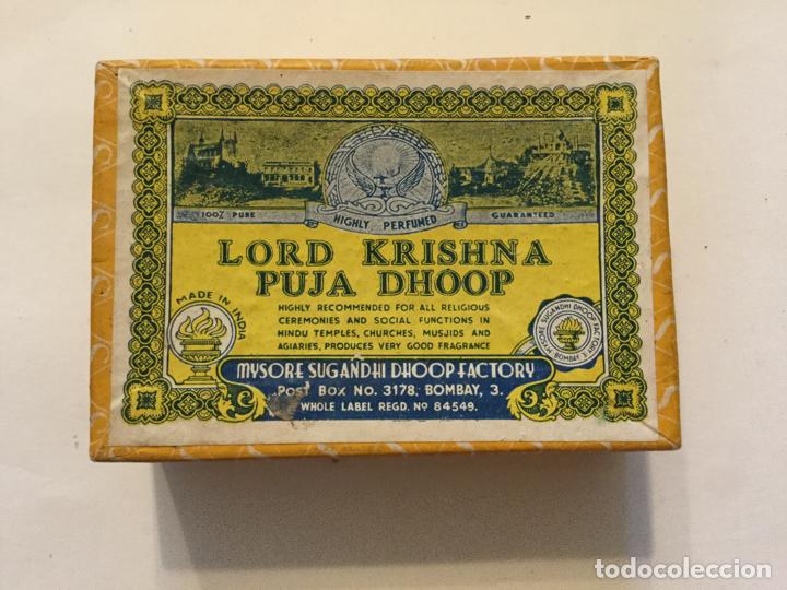 Coleccionismo: lord krishna puja whoop - INDIA - 100% PURE - Fragancia aromatica para ceremonias religiosas - hindu