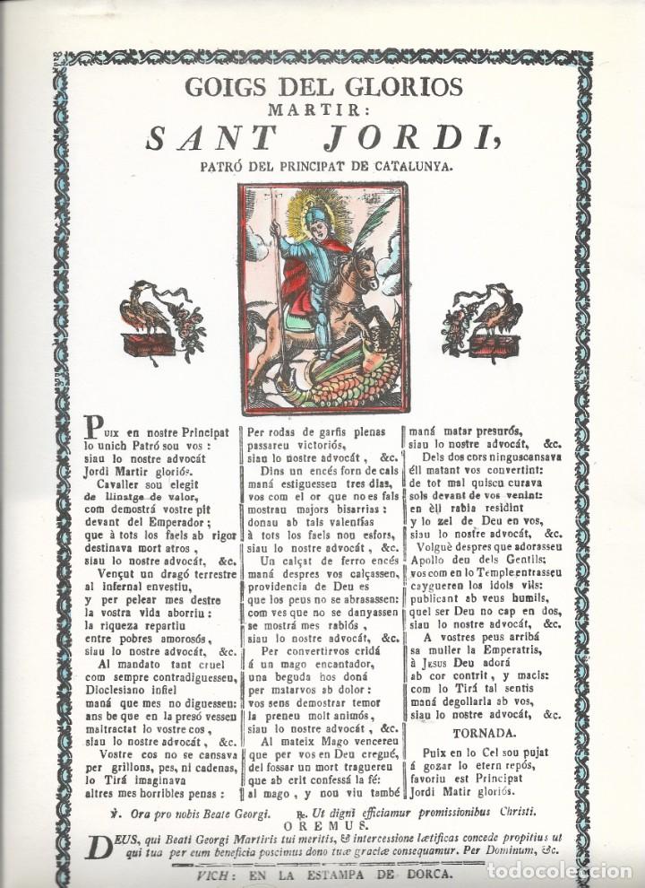 Coleccionismo: goigs del glorios martir: sant jordi patr&oacute; del principat de catalunya