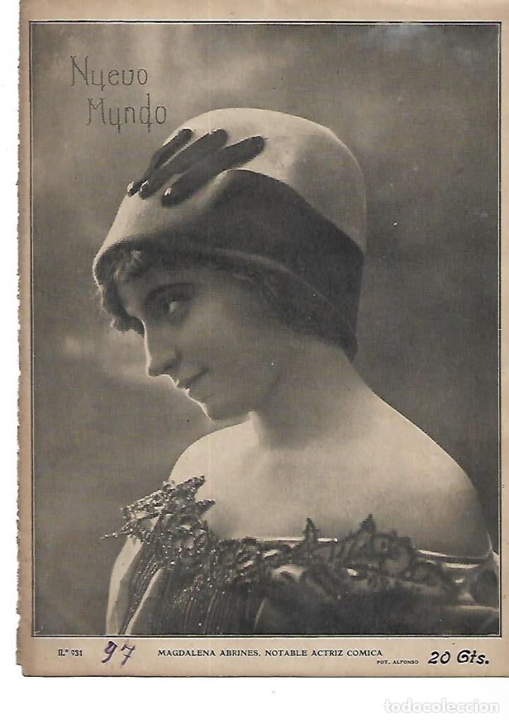 Collecting paper: A&Ntilde;O 1911 RECORTE PRENSA MAGDALENA ABRINES ACTRIZ COMICA TEATRO ARTISTA FOTO ALFONSO