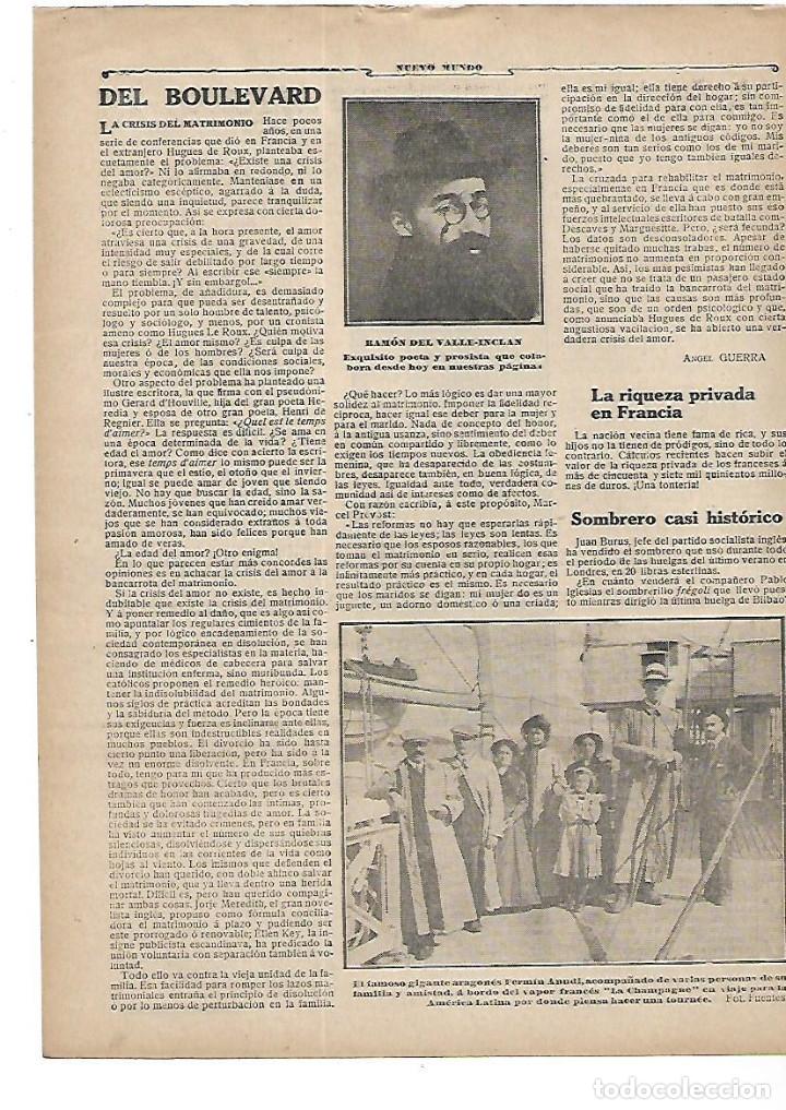Sammelleidenschaft Papier: A&Ntilde;O 1911 RECORTE PRENSA FERMIN ARRUDI GIGANTE ARAGONES SALLENT DE GALLEGO VAPOR FRANCES LA CHAMPAGNE