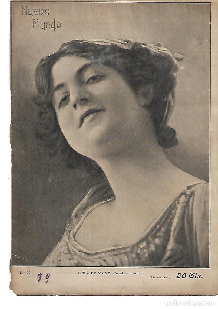 Collezionismo: A&Ntilde;O 1911 RECORTE PRENSA LUISA DE VIGNE ARTISTA TEATRO CANZONETISTA CANTANTE FOTO ALFONSO